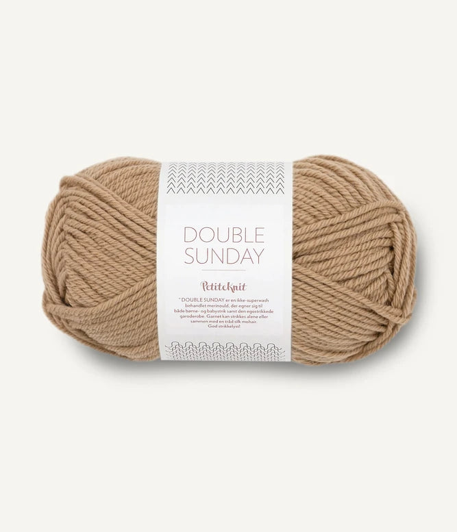 Camel brown ball of Sandnes Garn Double Sunday yarn.