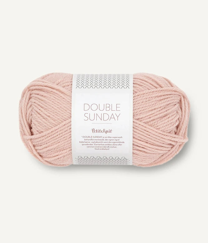 Light pink ball of Sandnes Garn Double Sunday yarn.