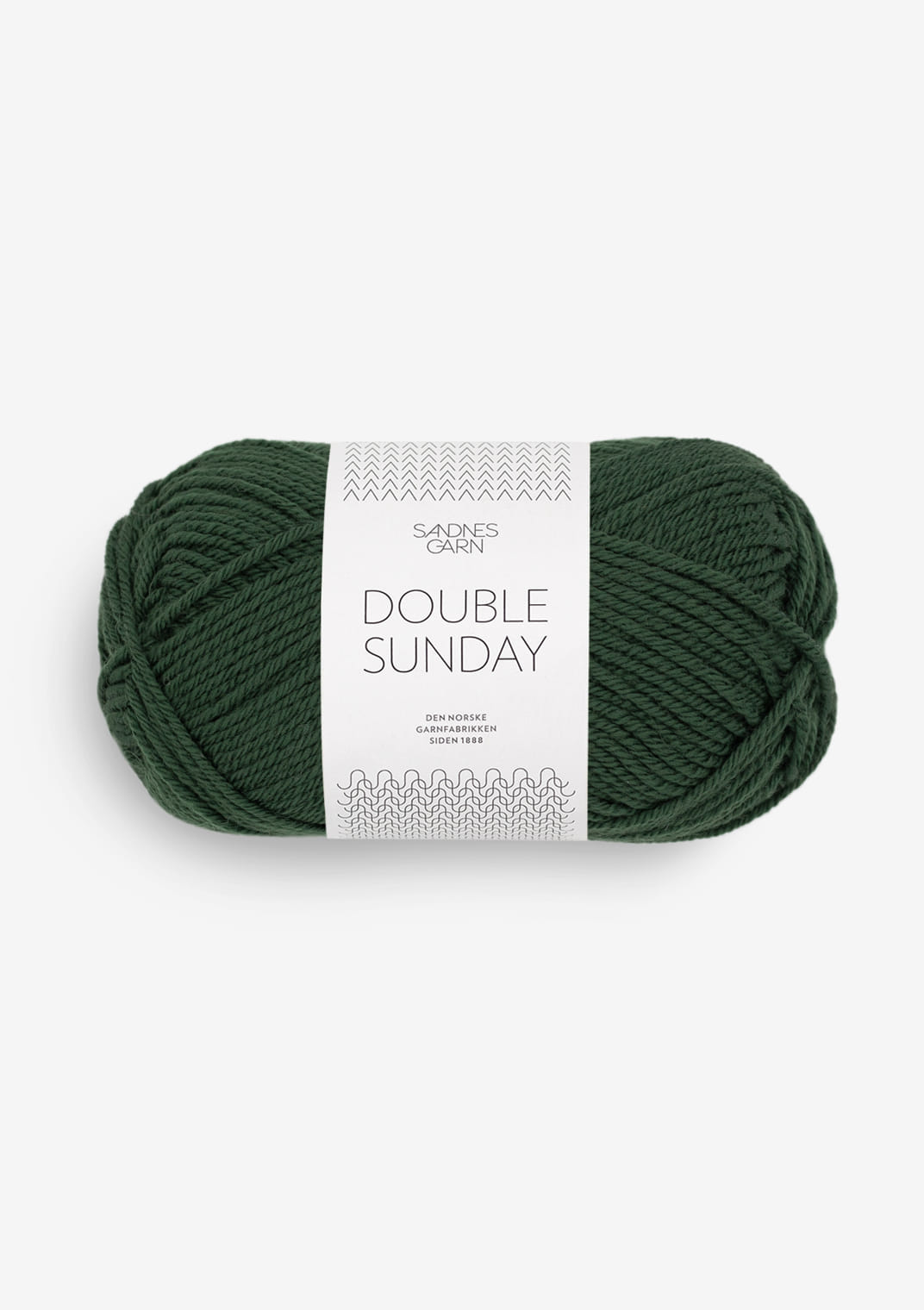 Forest green ball of Sandnes Garn Double Sunday yarn.