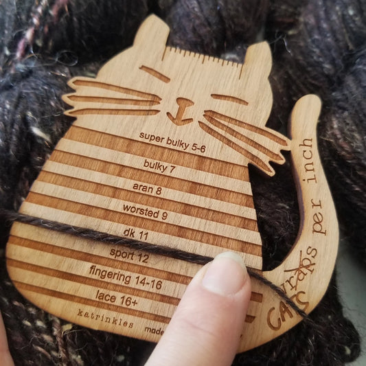 Cat-rinkles Cat Collection - "Cats Per Inch" Yarn Gauge Tool
