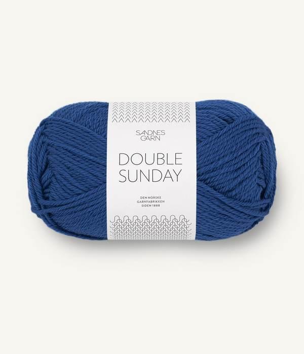 Cobalt blue ball of Sandnes Garn Double Sunday yarn.