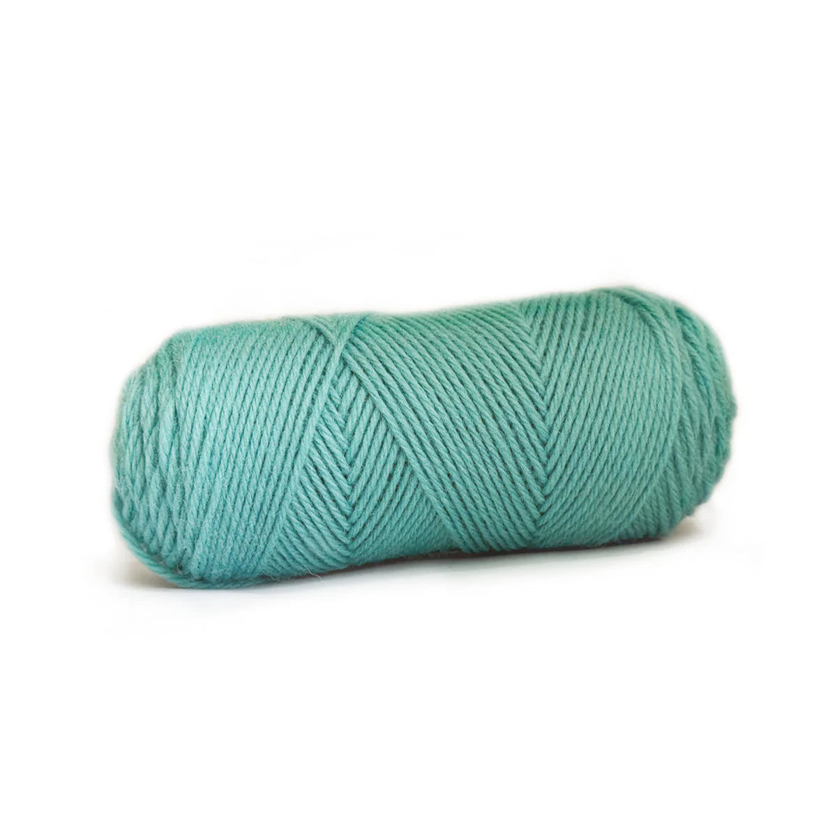 A skein of Aqua Kelbourne Woolens Germantown yarn.