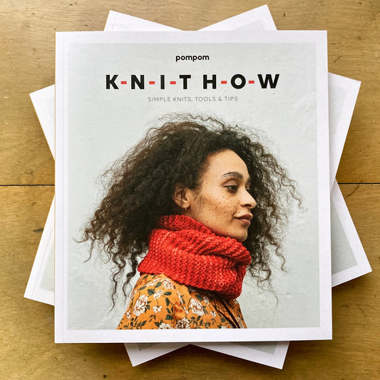 Stack of Pom Pom’s Knit How books.