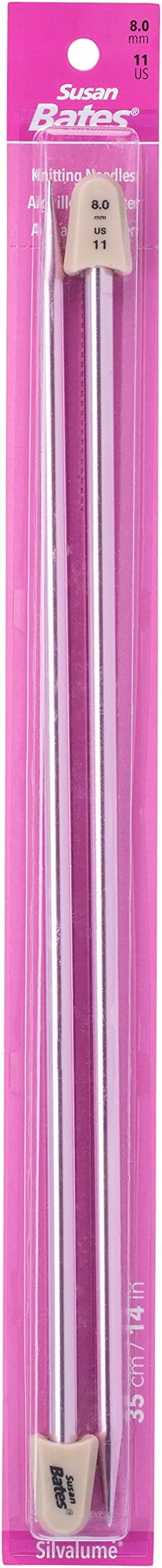 Pair of Susan Bates knitting needles.