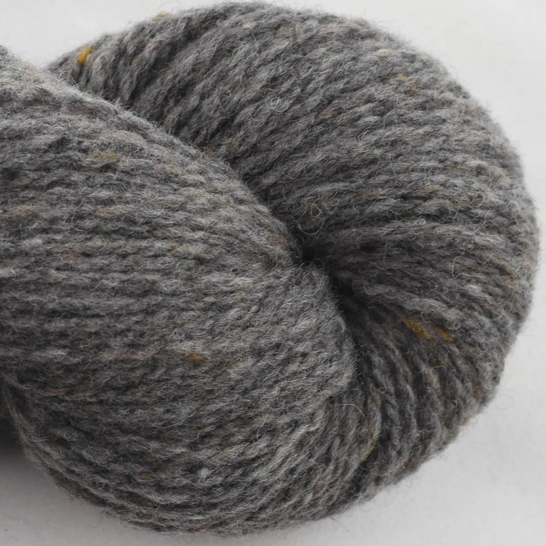 Close up on a gray skein of BC Garn Loch Lomond yarn color 08.