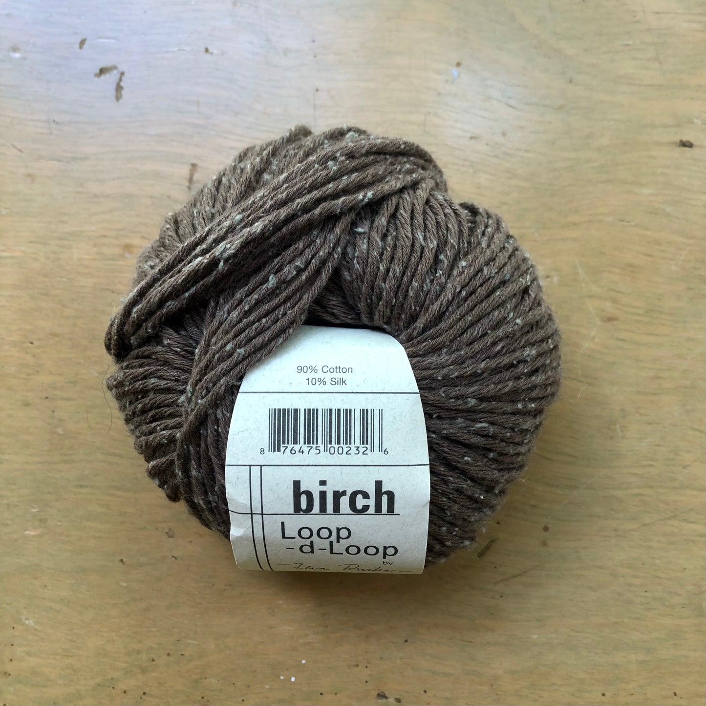 Brown ball of Birch yarn, from Loop-d-Loop by Teva Durham.