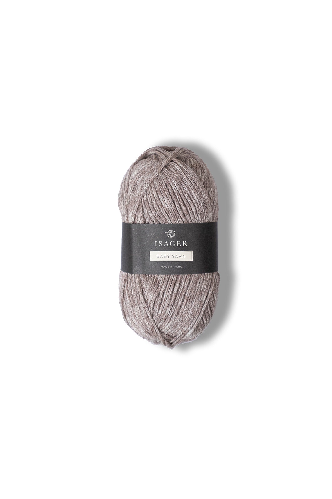 Pale lilac/brown ball of Isager Baby Yarn