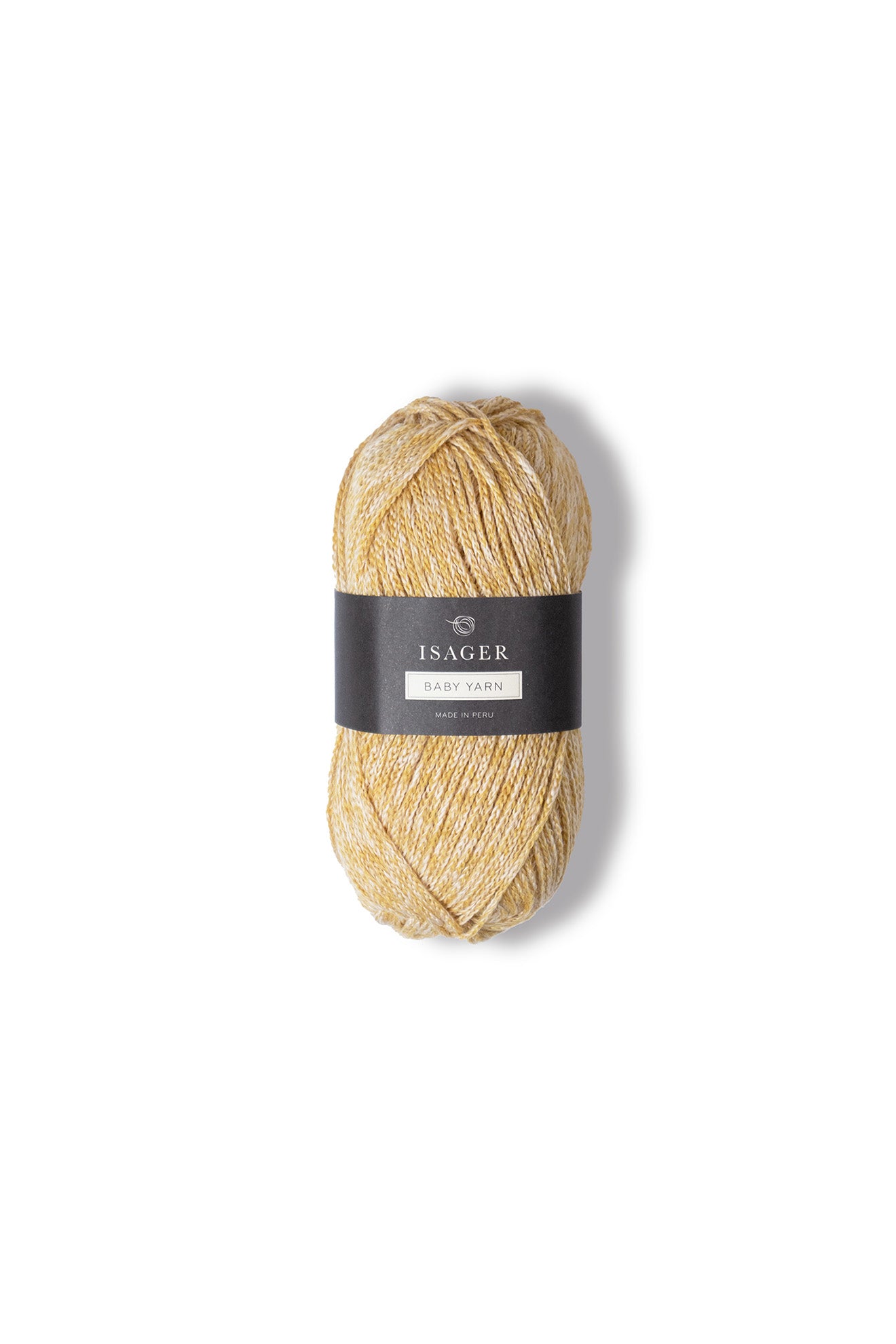 Muted yellow ball of Isager Baby Yarn