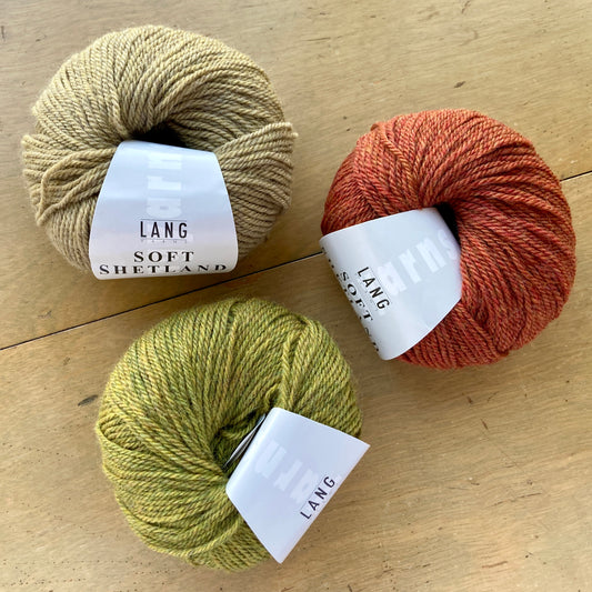 Three balls of Lang Soft Shetland yarn