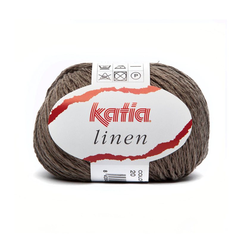 Khaki green ball of Katia Linen yarn.