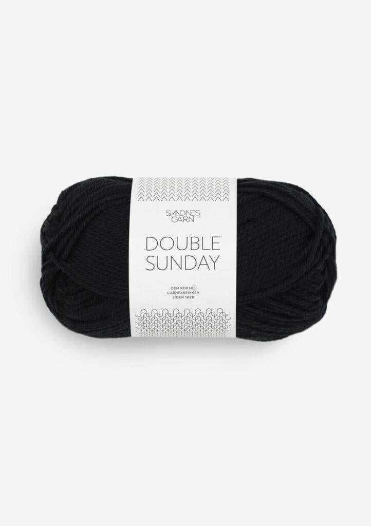 Black ball of Sandnes Garn Double Sunday yarn.