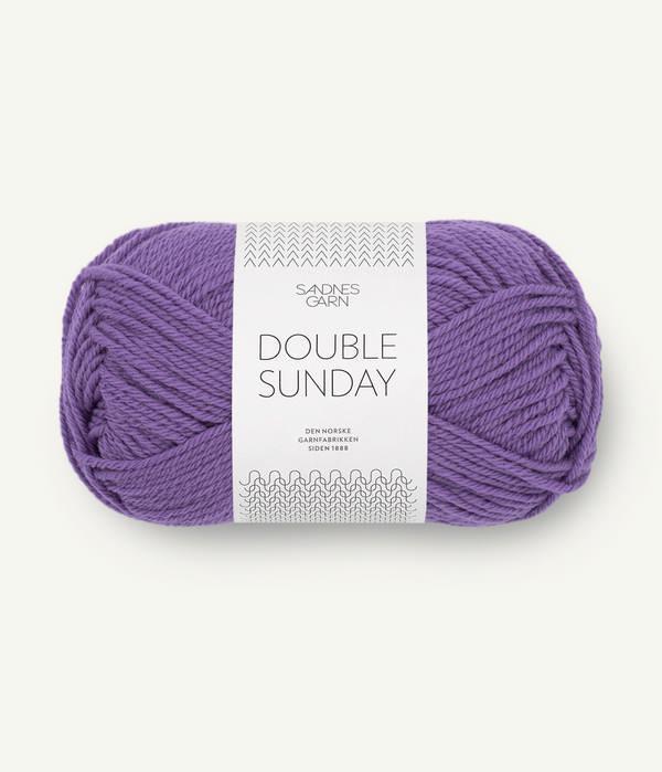 Purple ball of Sandnes Garn Double Sunday yarn.