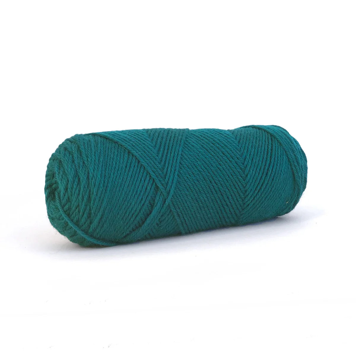 A skein of teal Kelbourne Woolens Germantown Bulky yarn.