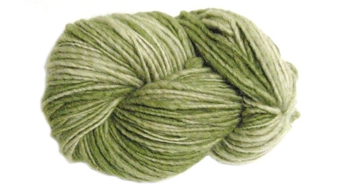 Grass green skein of Manos del Uruguay Wool Clásica yarn.