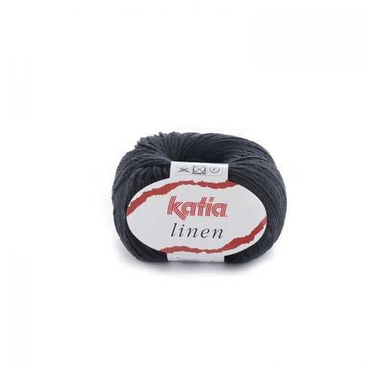 Black ball of Katia Linen yarn.