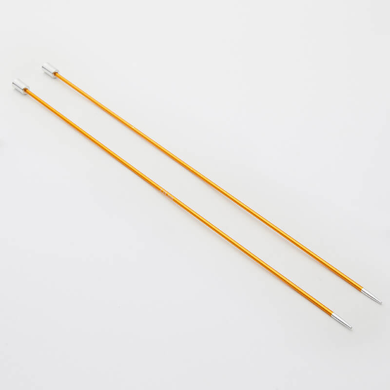 Pair of yellow Zing single pointed needles.