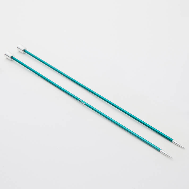 Pair of turquoise Zing single pointed needles.