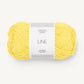 Bright yellow ball of Sandnes Garn Line yarn. 