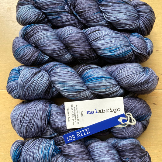 Malabrigo Sock in Hillsborough Yarn Shop signature colorway, Rite