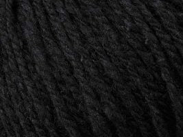 Close up on black ball of Elsebeth Lavold Silky Wool XL yarn. 