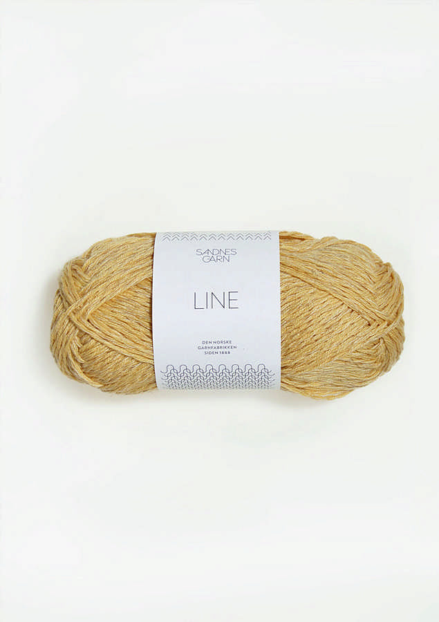 Pale yellow ball of Sandnes Garn Line yarn. 