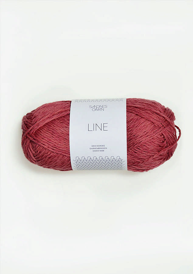 Raspberry ball of Sandnes Garn Line yarn. 