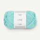 Bright aqua ball of Sandnes Garn Line yarn. 