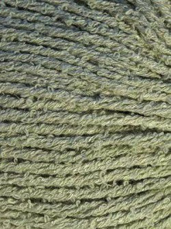 Close-up image of sage green bambouclé yarn from Elsebeth Lavold.