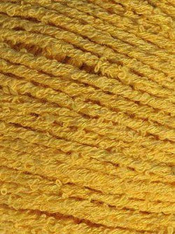 Close-up image of bambouclé yarn from Elsebeth Lavold in sunny yellow.