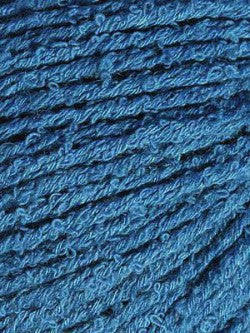 Close-up image of bambouclé yarn from Elsebeth Lavold in peacock blue.