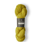 Skein of chartreuse Isager Alpaca 2 yarn in color 40. 