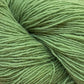 Close up on a bright kiwi green skein of Briggs & Little Sport yarn. 