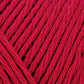 Close up on a red skein of Brown Sheep Cotton Fleece yarn. 