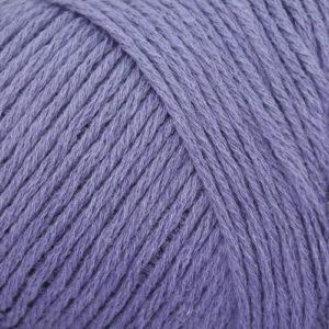 Close up on a lavender skein of Brown Sheep Cotton Fleece yarn. 