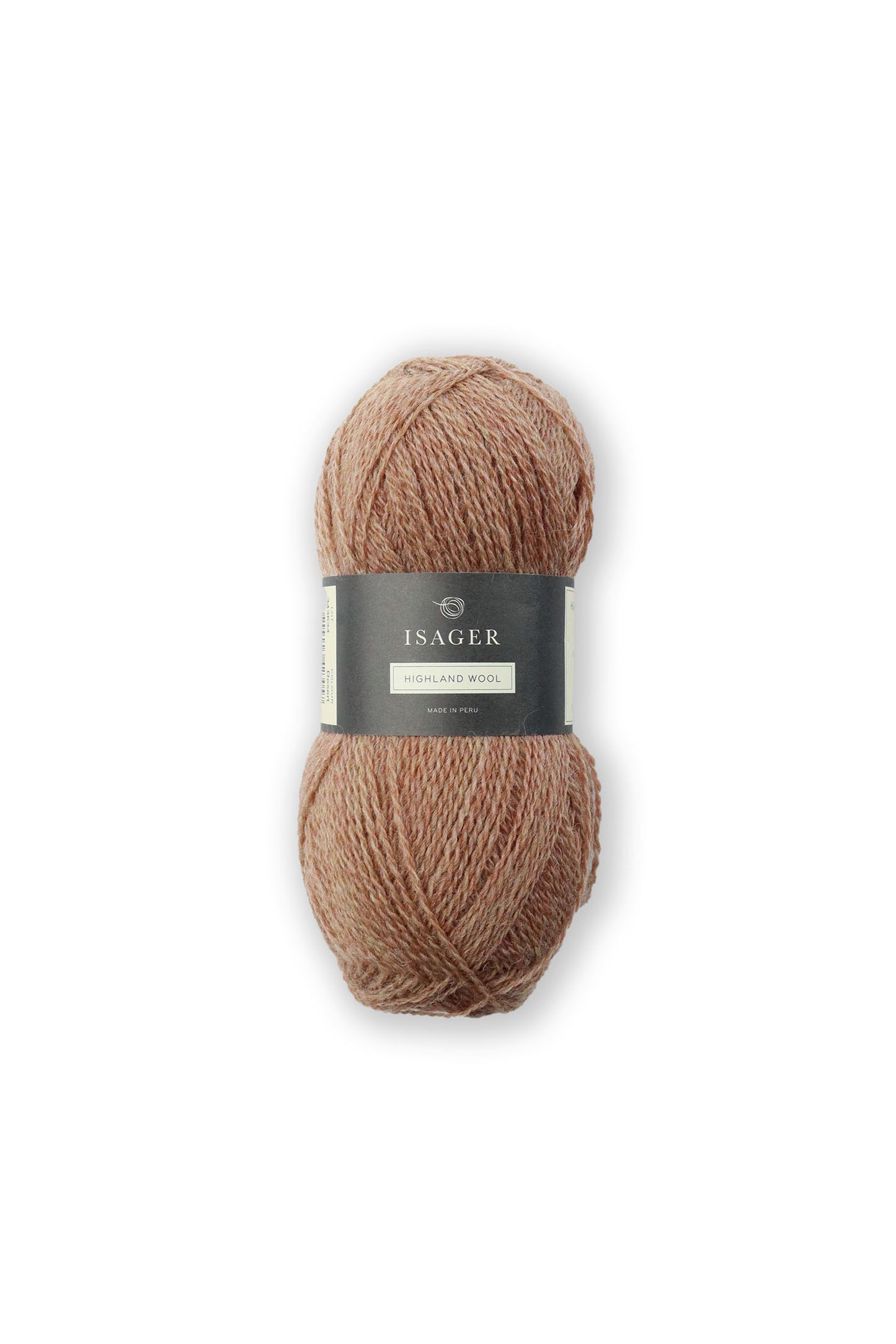 Brown ball of Isager Highland Wool yarn in color Desert - yarn for sale at Hillsborough Yarn Shop, NC, USA 