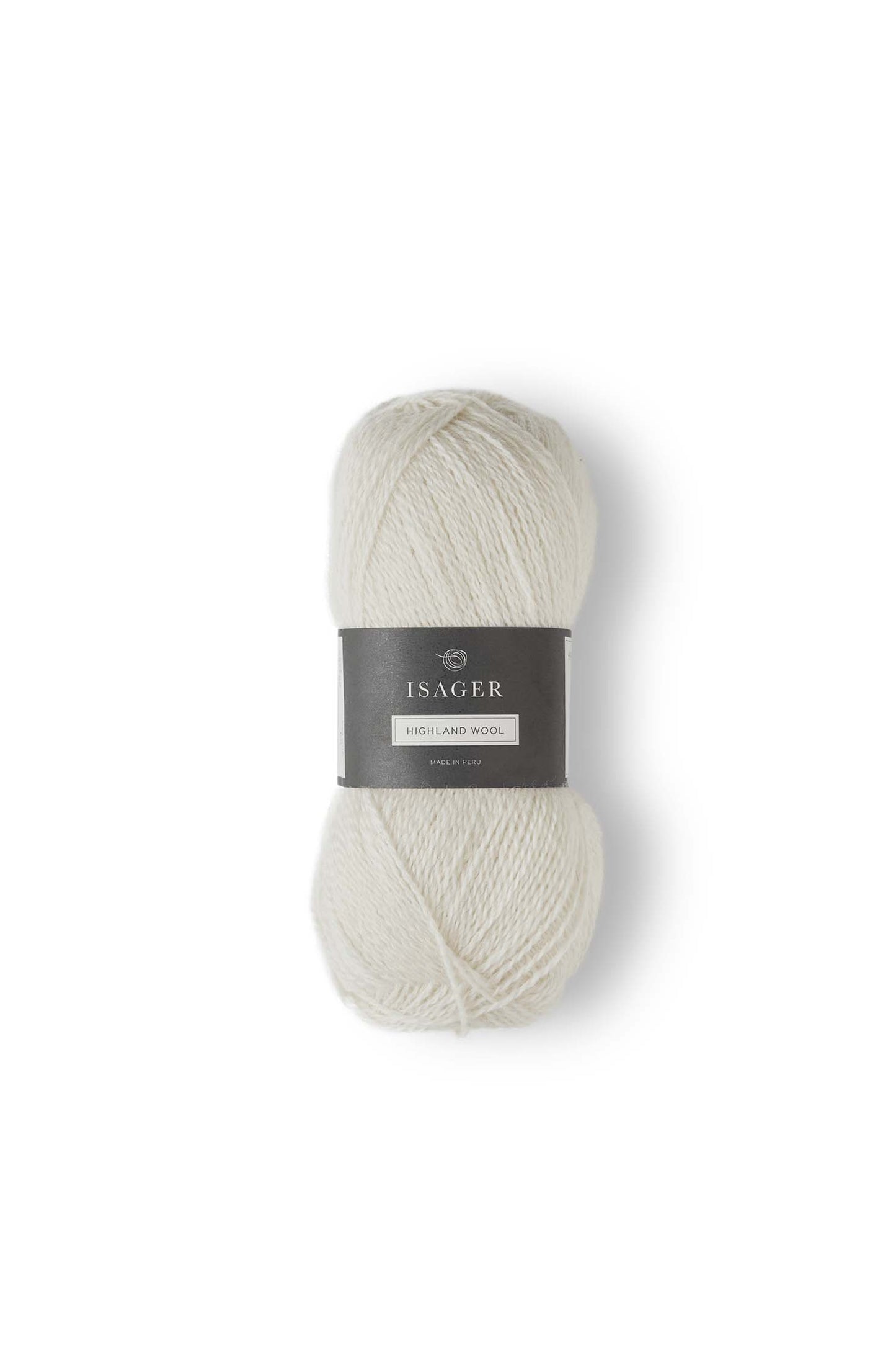 White ball of Isager Highland Wool yarn in color E0 - for sale at Hillsborough Yarn Shop, NC, USA. 