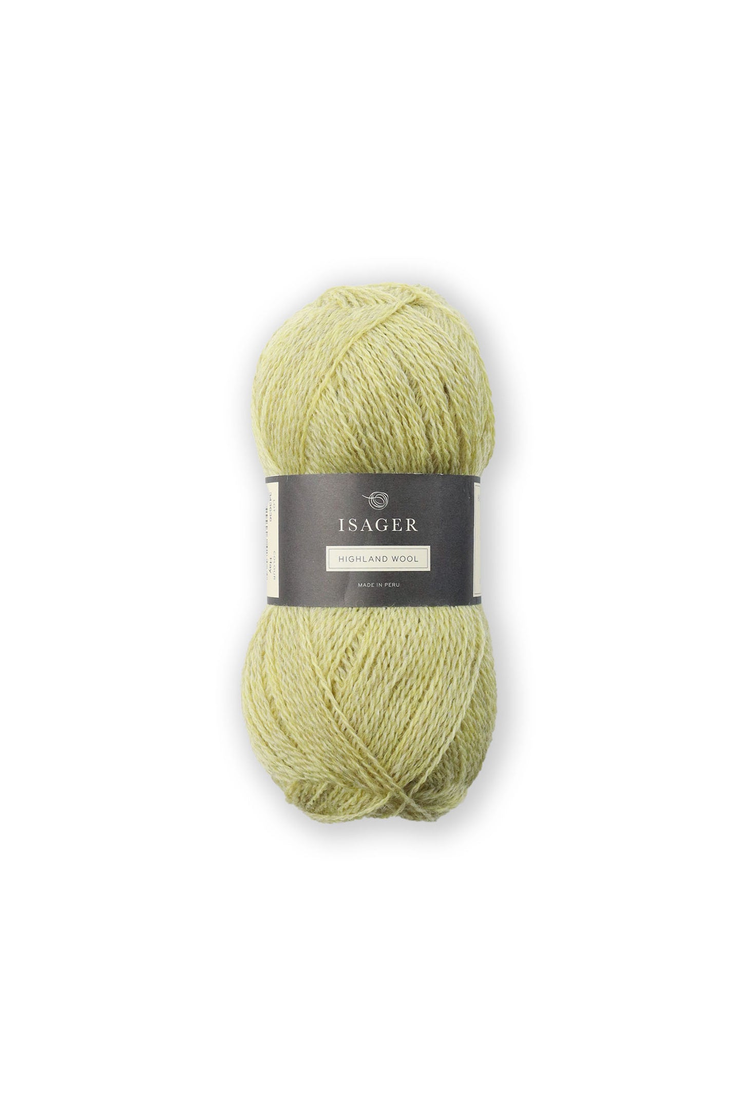 Light green ball of Isager Highland Wool yarn in color Hay - for sale at Hillsborough Yarn Shop, NC, USA. . 