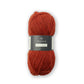 Red orange ball of Isager Highland Wool yarn. 