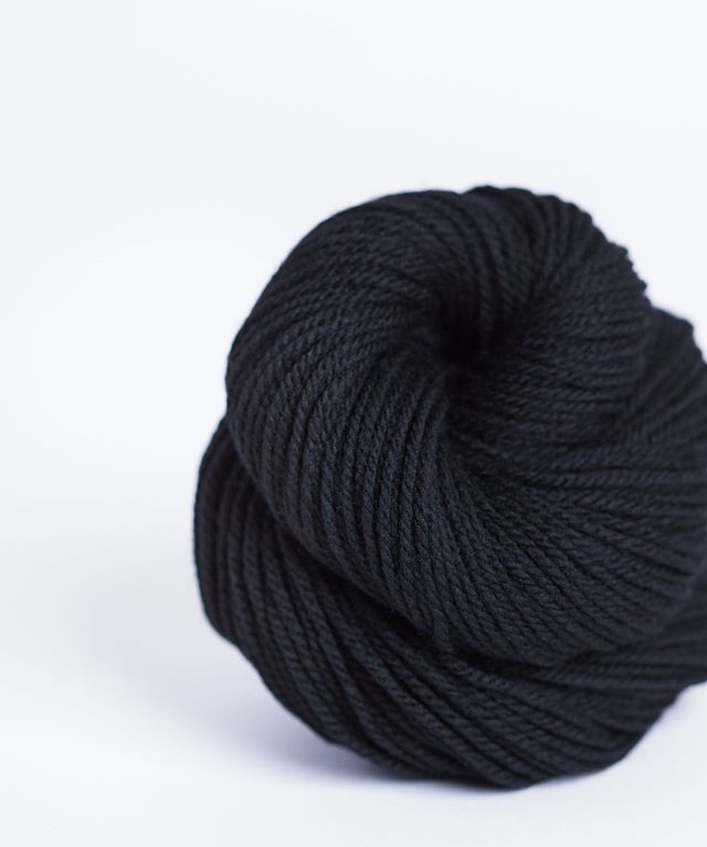 Skein of black Brooklyn Tweed Arbor yarn in color Kettle - Hillsborough Yarn Shop - Hillsborough, NC, USA