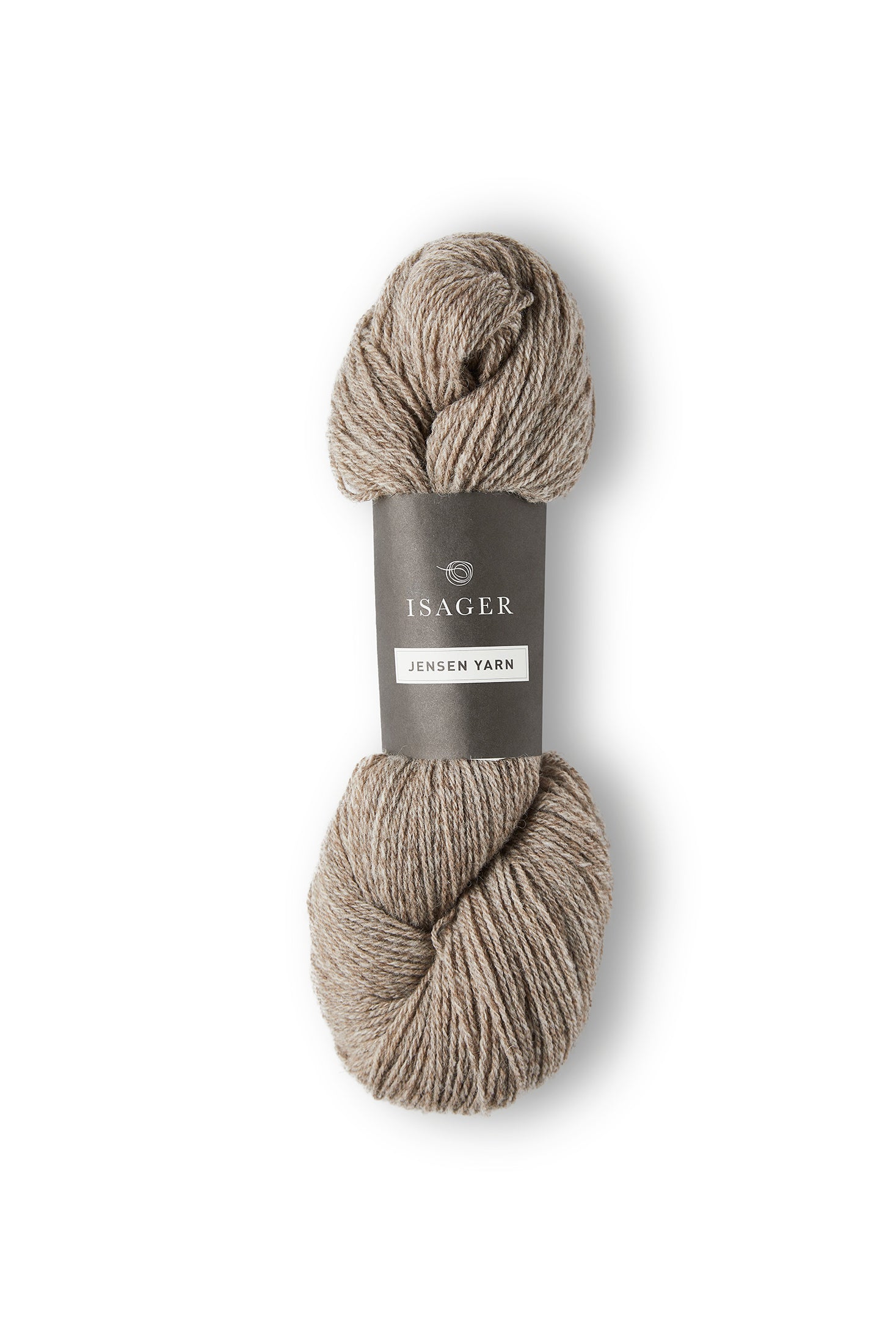 Light heathered brown skein of Isager Jensen yarn  in color 7s - Hillsborough Yarn Shop, NC, USA. 