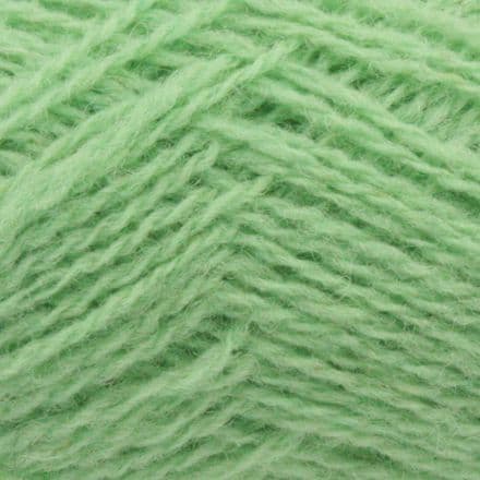 Solid pale, soft apple-green yarn - Jamieson's Shetland Spindrift in Apple.