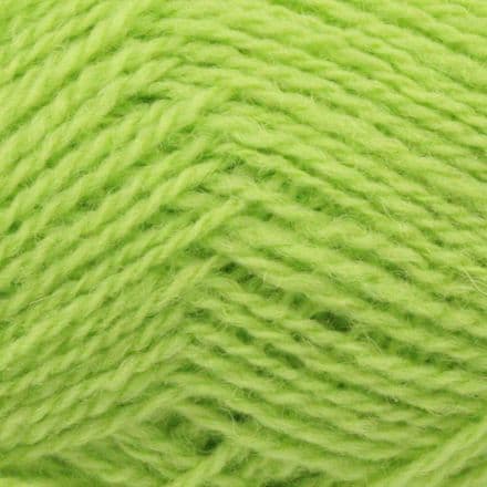 Solid very bright lime green yarn - Jamieson's Shetland Spindrift in Lime.