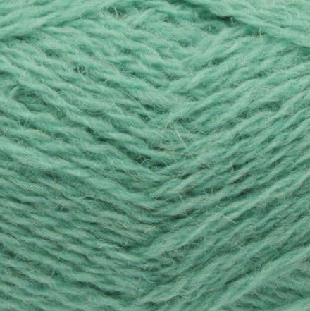 Soft, cool-toned light green green - Jamieson's Shetland Spindrift yarn in Mint.