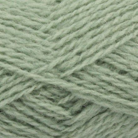 Solid, muted, neutral light green - Jamieson's Shetland Spindrift yarn in Willow.