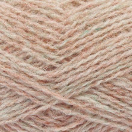 Heathered shell-pink yarn - Jamieson's Shetland Spindrift in Oyster.