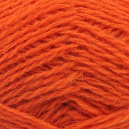 Vibrant, rich orange yarn - Jamieson's Shetland Spindrift in Pumpkin.