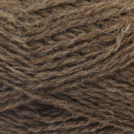 Heathered medium warm brown yarn - Jamieson's Shetland Spindrift in Moorit.