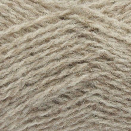 Heathered light creamy brown yarn - Jamieson's Shetland Spindrift in Mooskit.