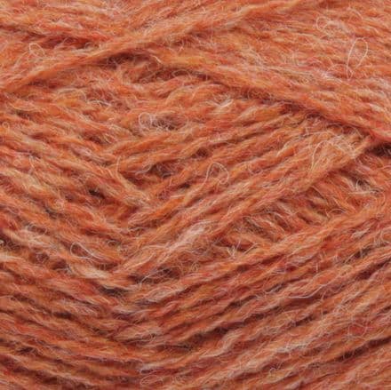 Heathered orange yarn with cream and specks of red - Jamieson's Shetland Spindrift yarn in Nutmeg.