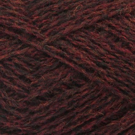 Heathered dark brown-red - Jamieson's Shetland Spindrift yarn in Ruby.